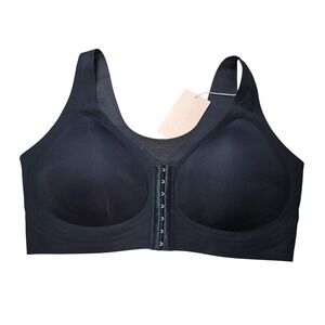 Luna Hug Wireless Front Close Bra 2XL Black Seamless Padded Shapewear Supportive